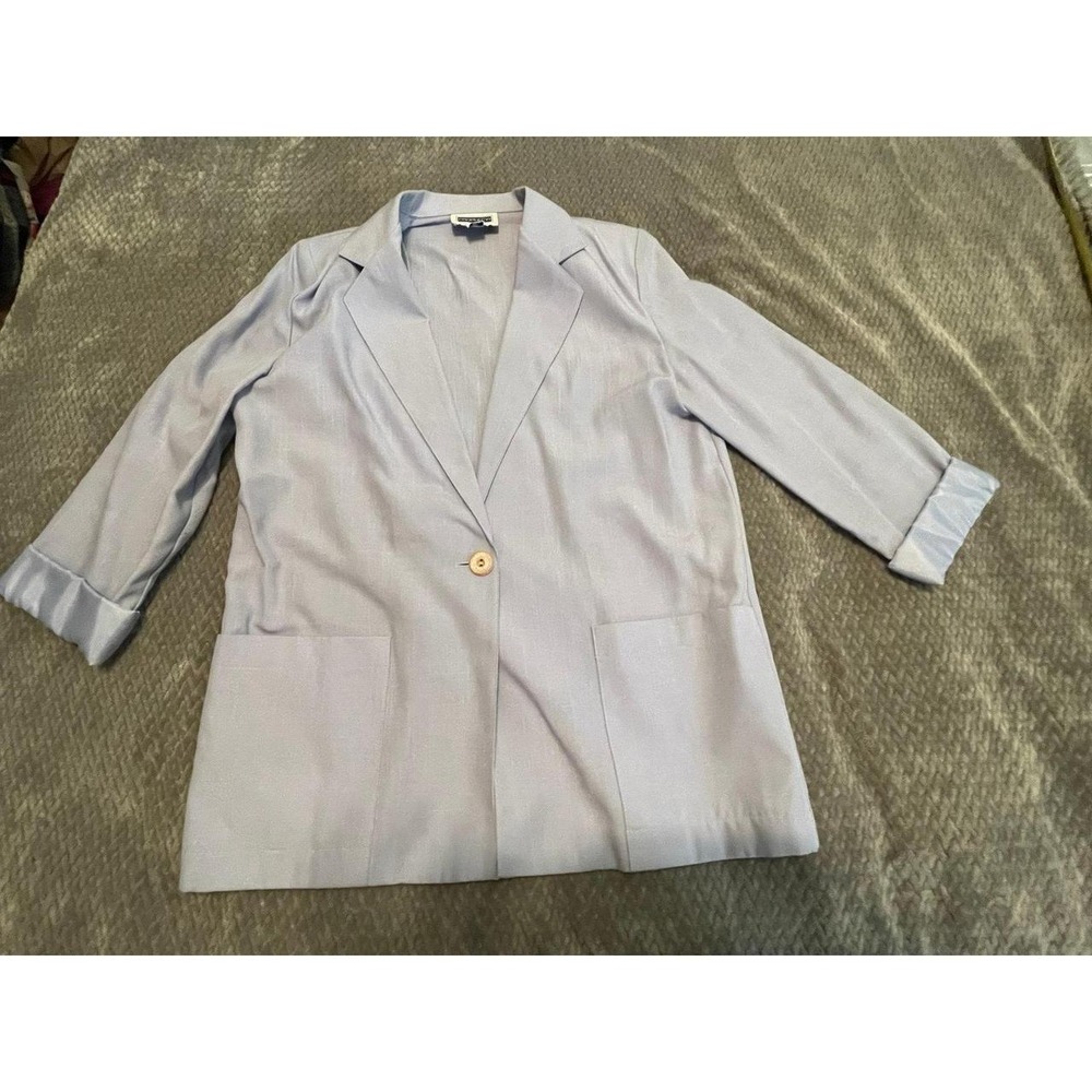 Vintage Prophecy by Sag Harbor Women's Blazer - Light Blue/Lavender - Size 10